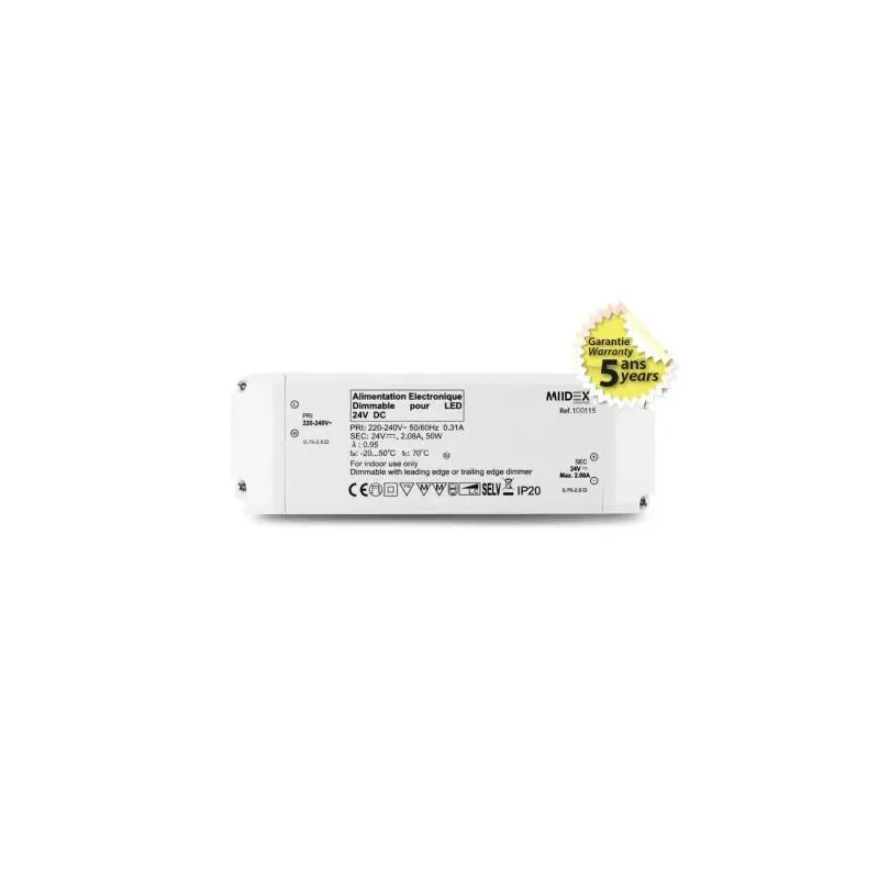 ALIM LED 24V DC DIM COUPURE PHASE 50W IP20