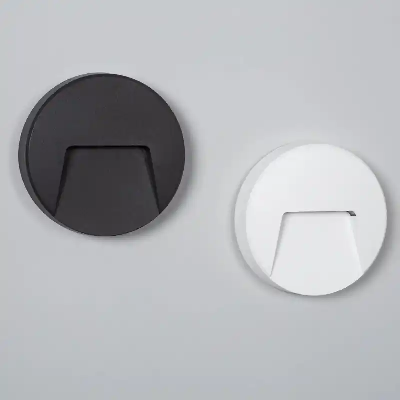 Spot de balisage à 3w LED d‘escalier mur saillie rond blanc-noir