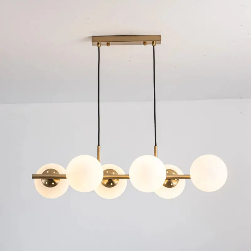 Suspension luminaire suspendu métal doré 6 culot e27