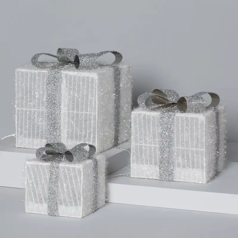 Paquet cadeaux 3 led 3000k-220v décoration fêtes noël