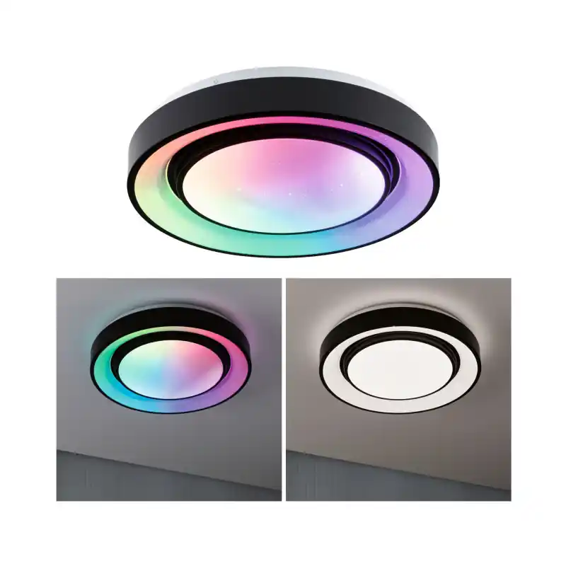 WallCeiling SpacyColor Dynamic RGB TunW LED 22W 375mm Blanc/Noir 230V Syn/Métal