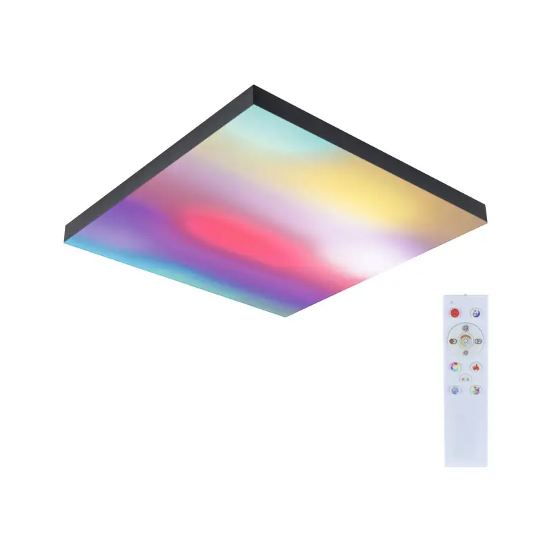 Panneau Loria Rainbow 450x450mm 19W dynamic RGBW noir 230V Métal
