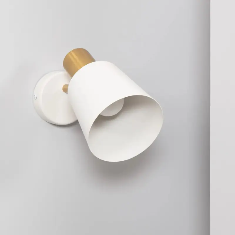 Applique murale métal doré et blanc culot e27