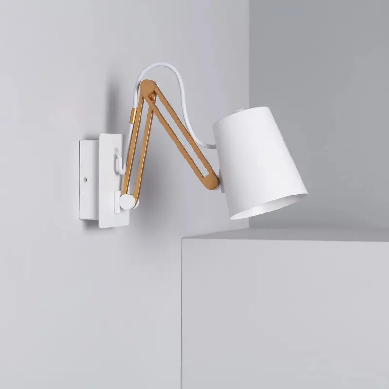 Applique murale métal doré et blanc culot e27