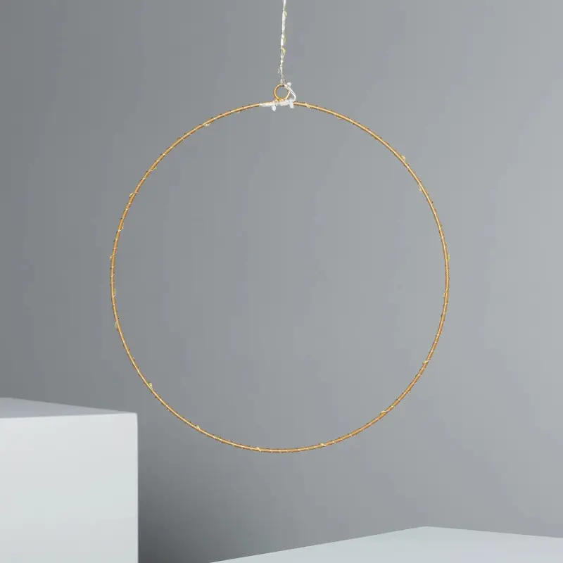 Cercle lumineux led a piles décoration fêtes noël anneau 30cm