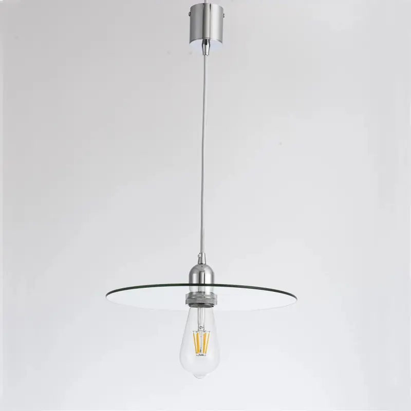 Suspension luminaire suspendu métal et verre culot e27