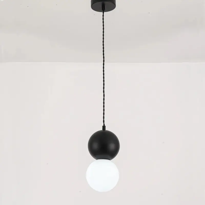 Suspension luminaire suspendu verre et acier culot g9