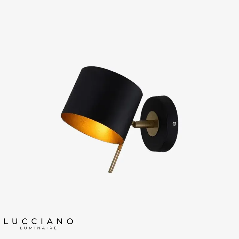 Applique murale noire design LED cylindrique élégante moderne