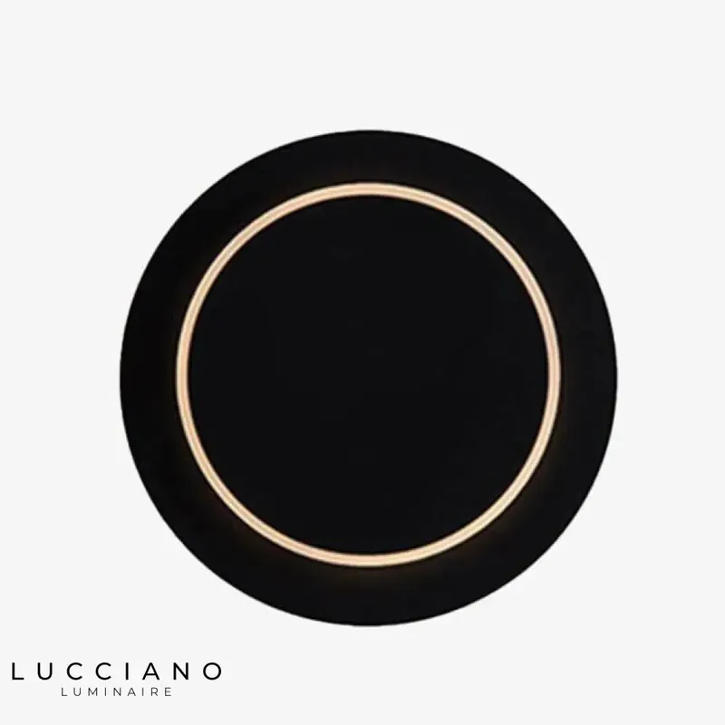 Applique ronde noire élégante luminaire étanche moderne