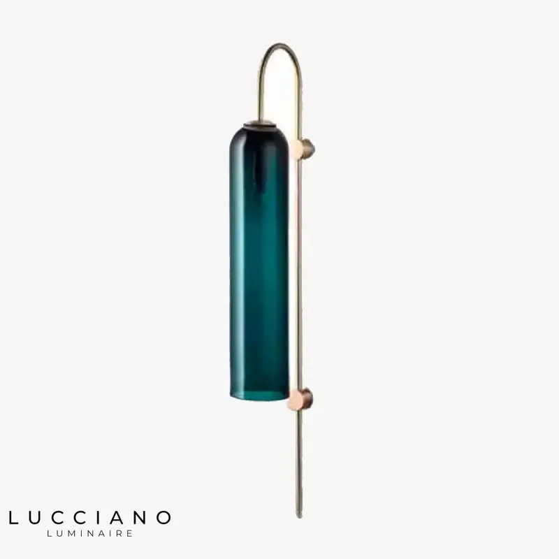 Applique tube design en verre et base dorée Élégance murale