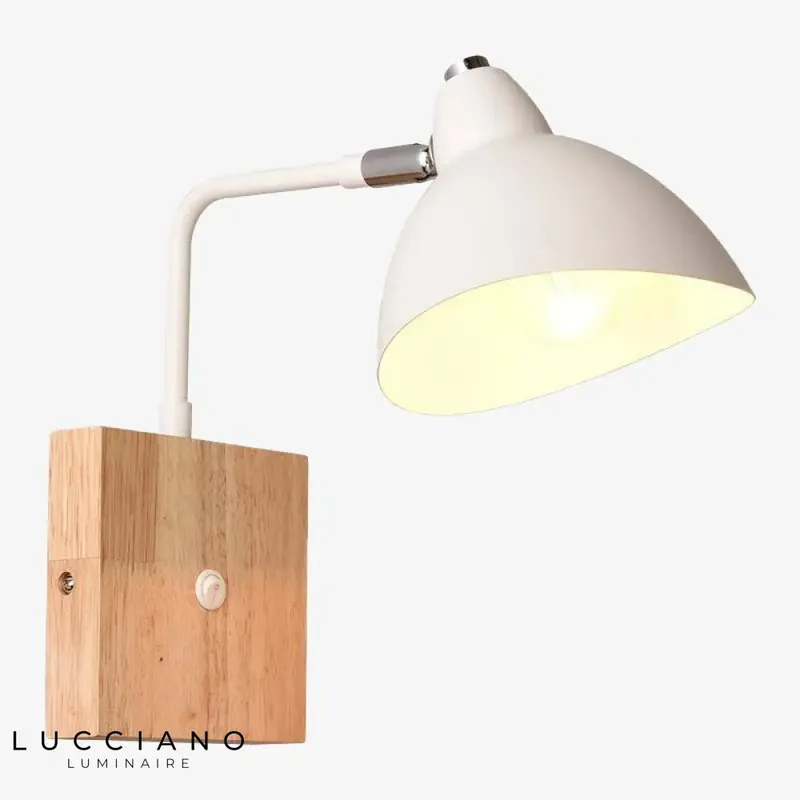 Applique murale chambre blanche en bois