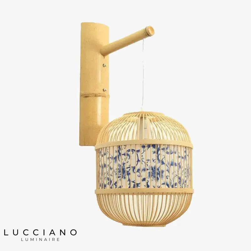 Applique suspendue bambou en dorée zen naturel déco