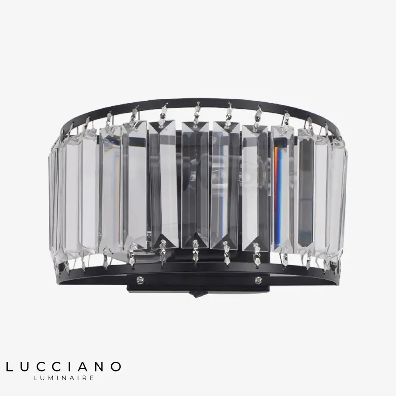 Applique LED dorée demi-cercle cristallin élégant design