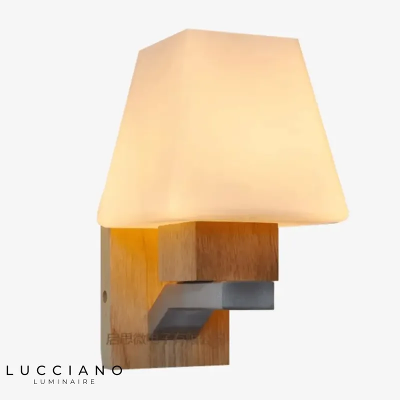 Applique murale en bois élégante pyramidale transparente