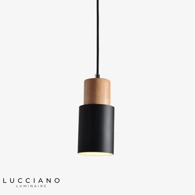 Suspension Cylindrique Bois et Métal