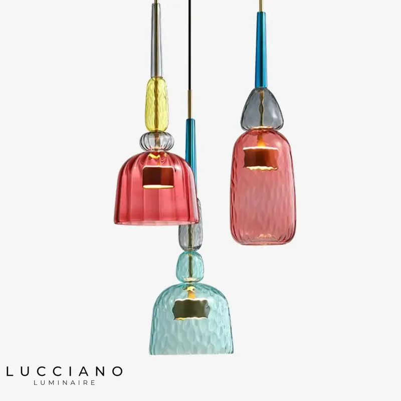 Suspension LED en verre Illumy coloré