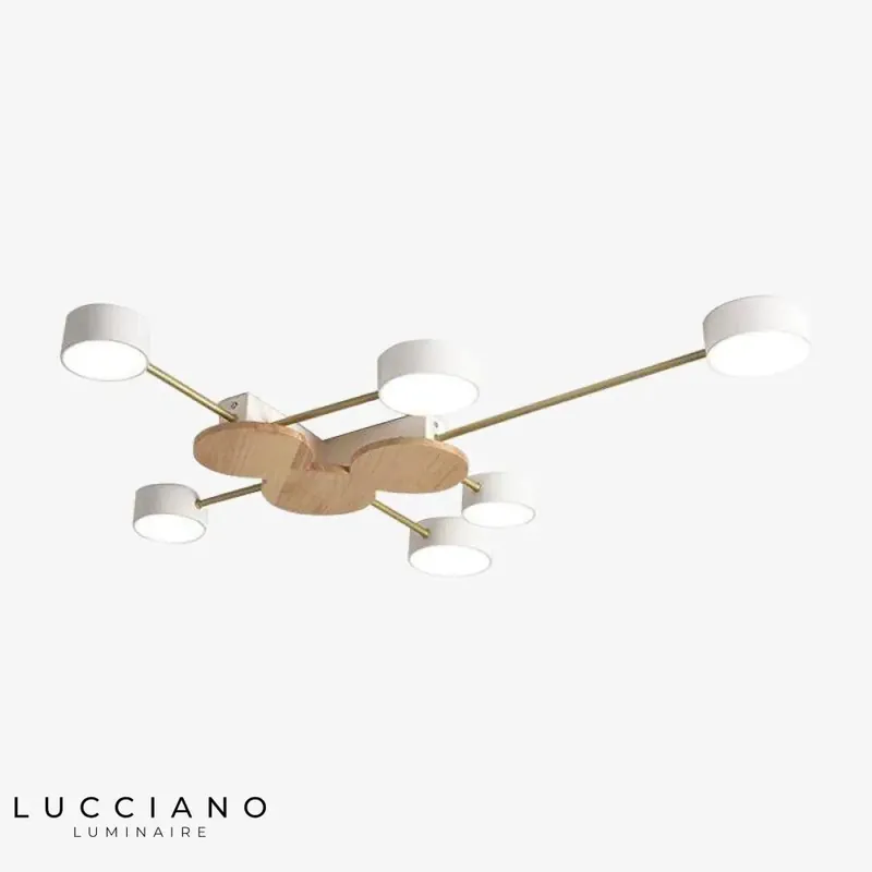 Plafonnier LED métal bois Aibiou