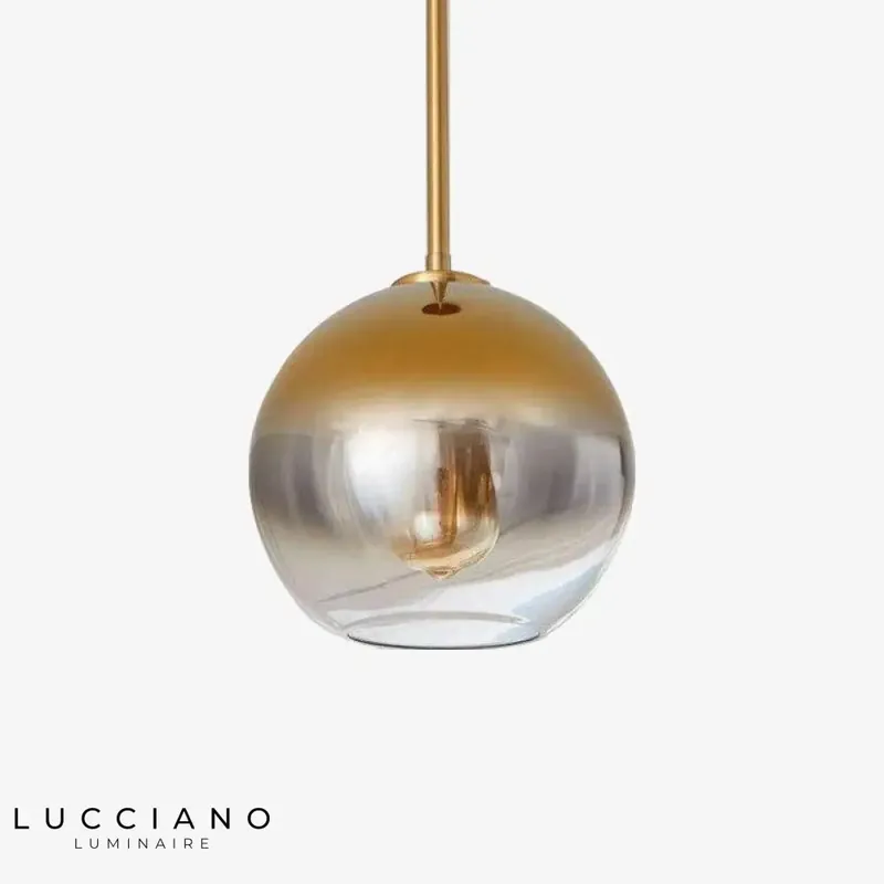 Suspension boule verre ambré Loft