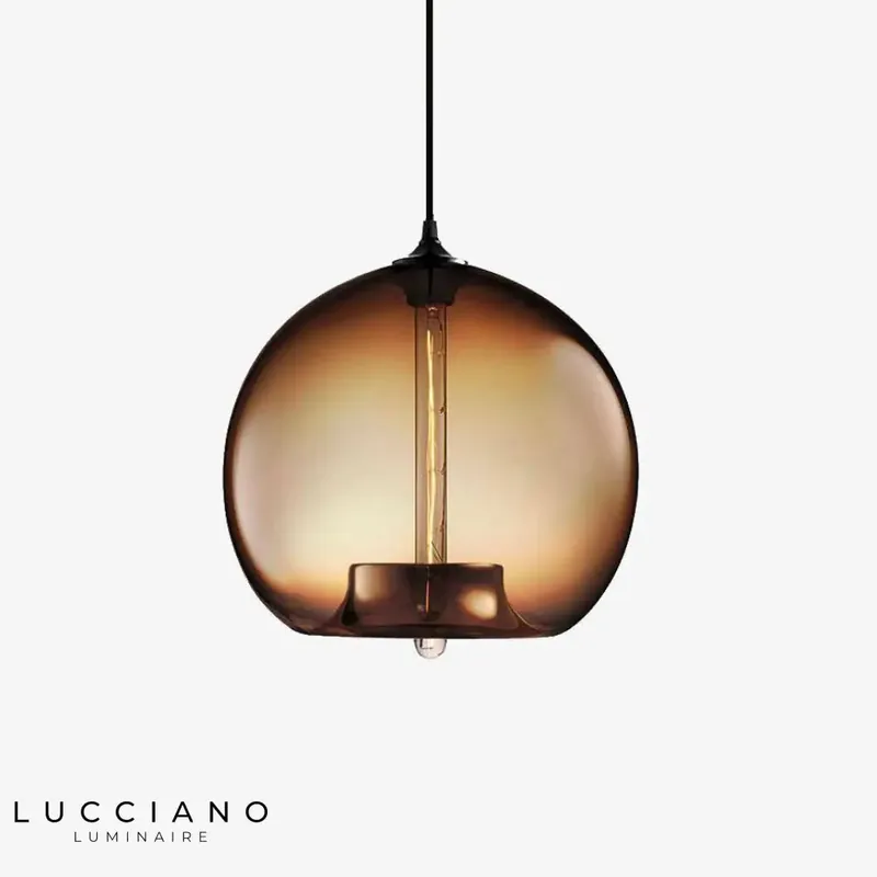 Boule en verre LED suspendue