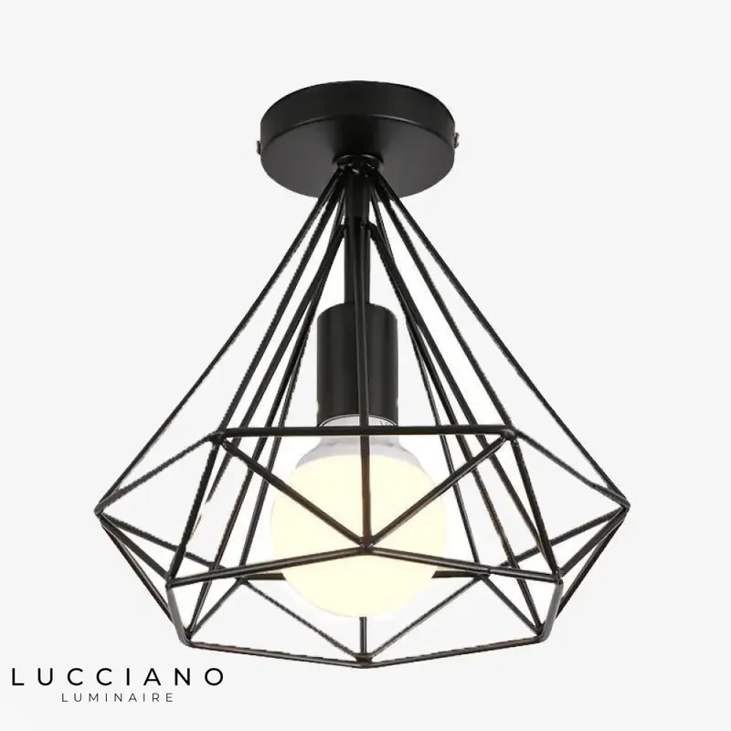 Plafonnier Scandinave Noir Cage Oiseau