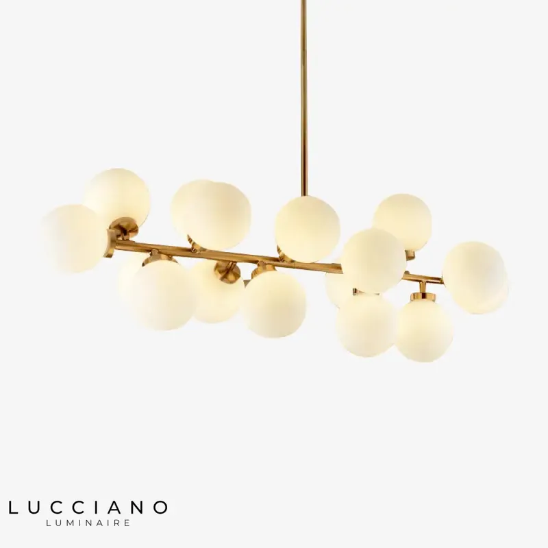 Lustre moderne LED avec boules en verre