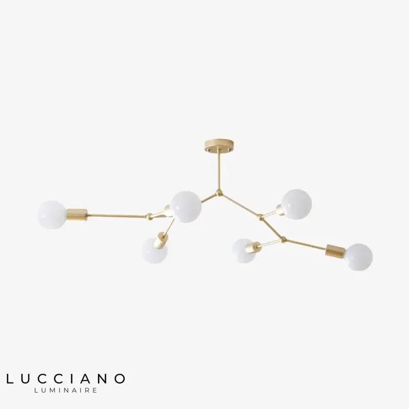 Lustre industriel LED branches métalliques
