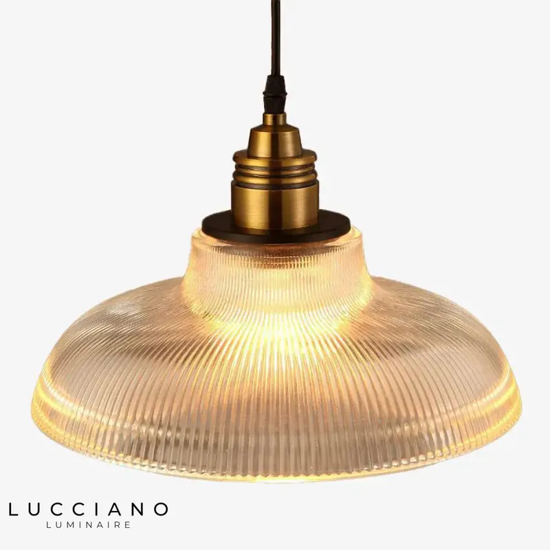 Suspension vintage verre et or Loft