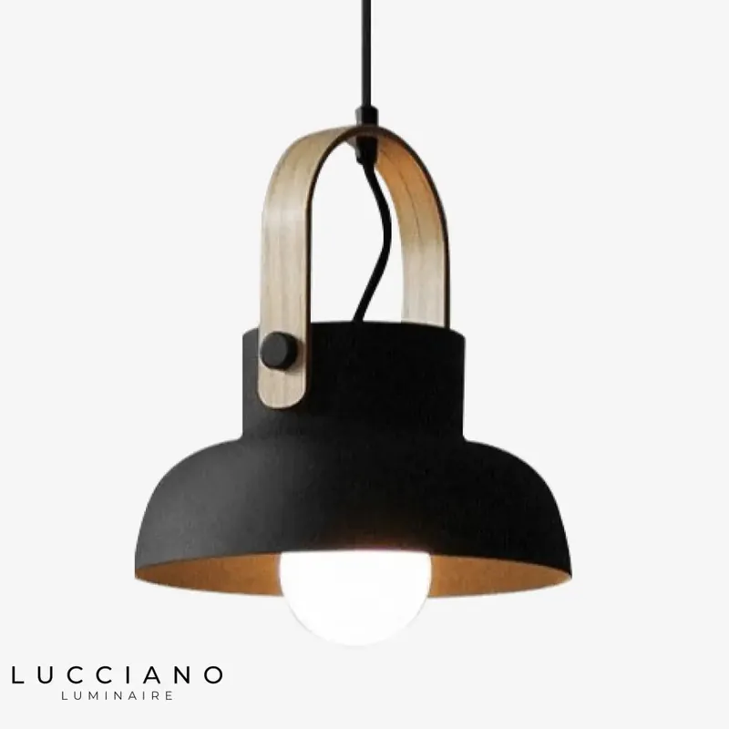 Suspension métal bois style industriel