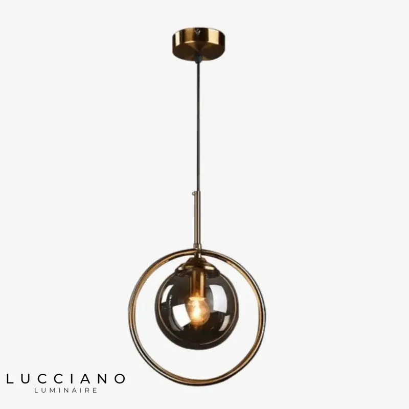Suspension boule verre fumé Hang