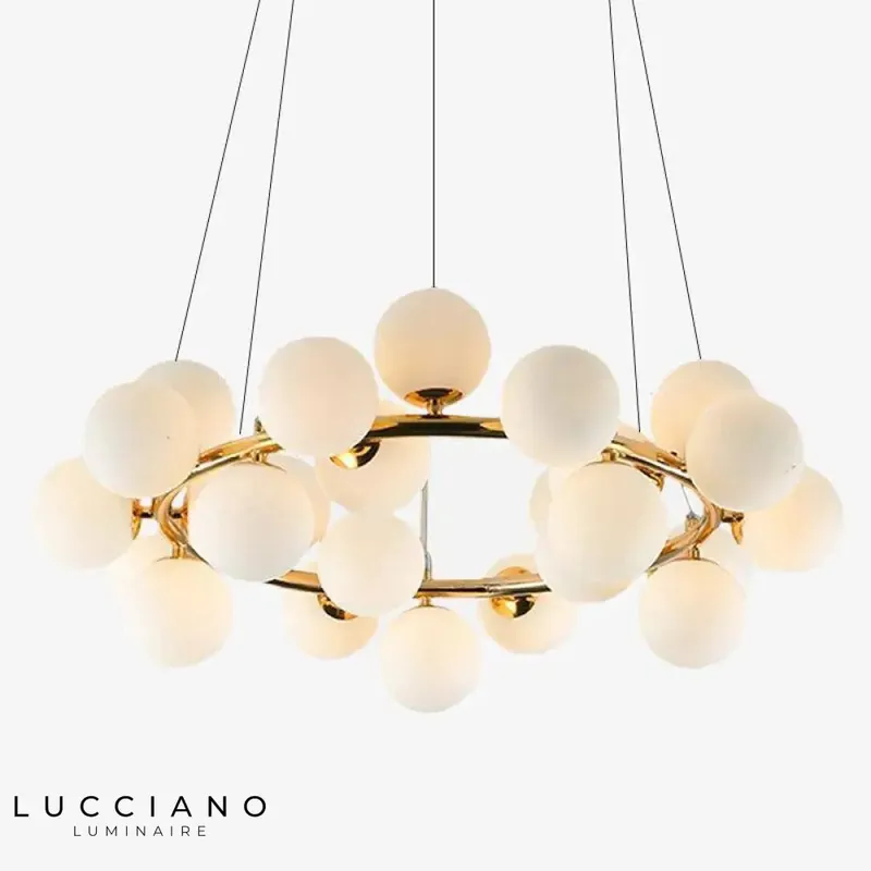 Lustre LED Métal Boules en Verre