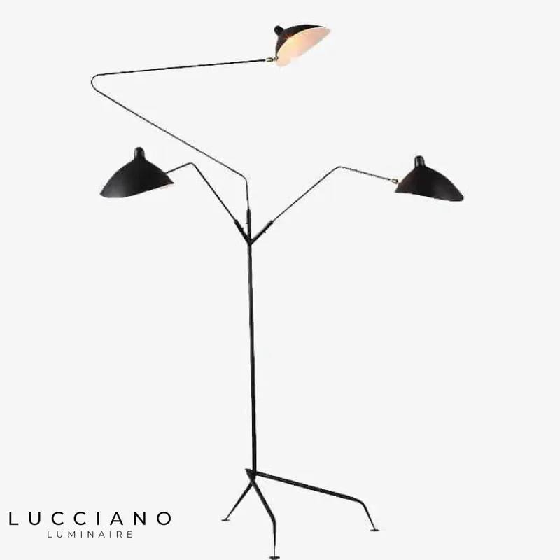 Lampadaire industriel multibras design