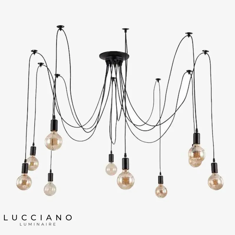Suspension câblée avec lampes suspendues