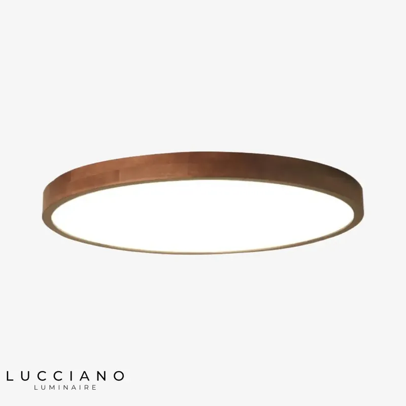 Plafonnier LED géométrique bois Evelyn