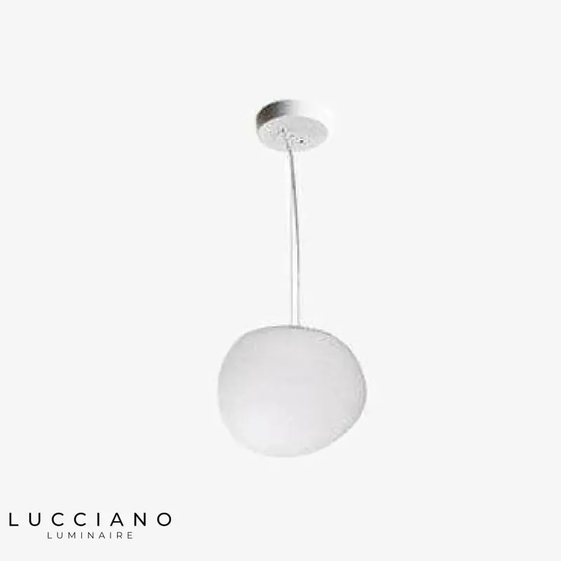 Suspension LED ovale verre blanc