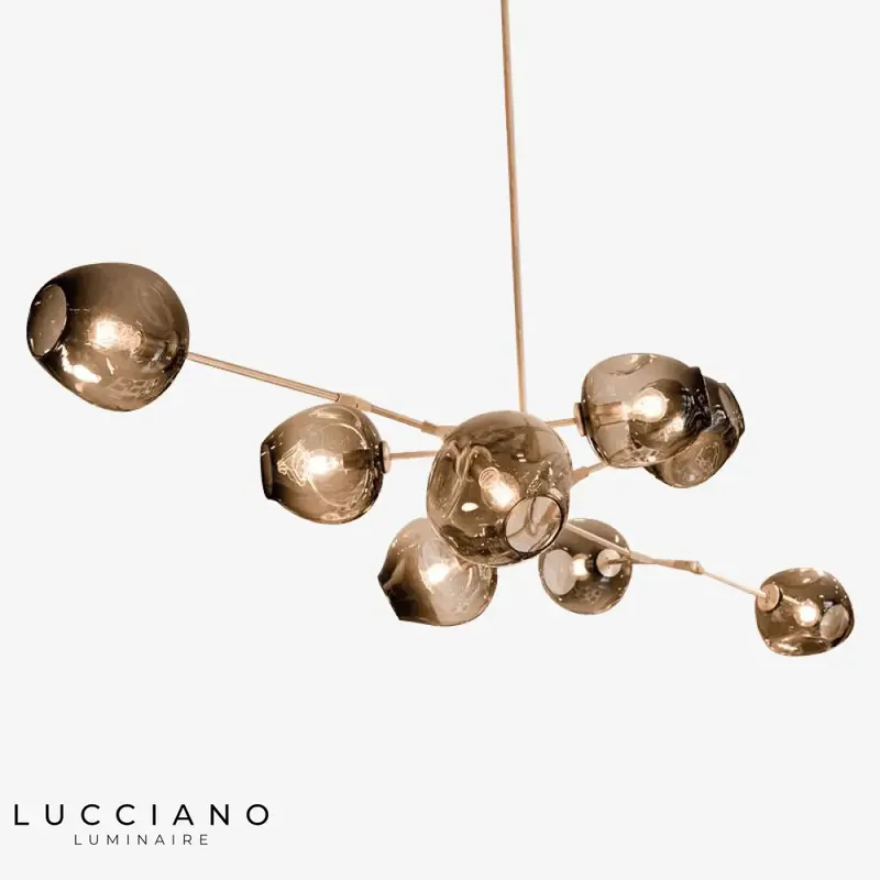 Lustre Design à Bras et Abat-jour Vintage