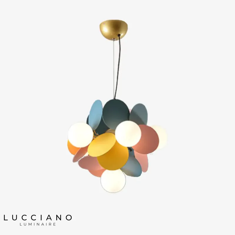Lustre moderne lampes rondes colorées