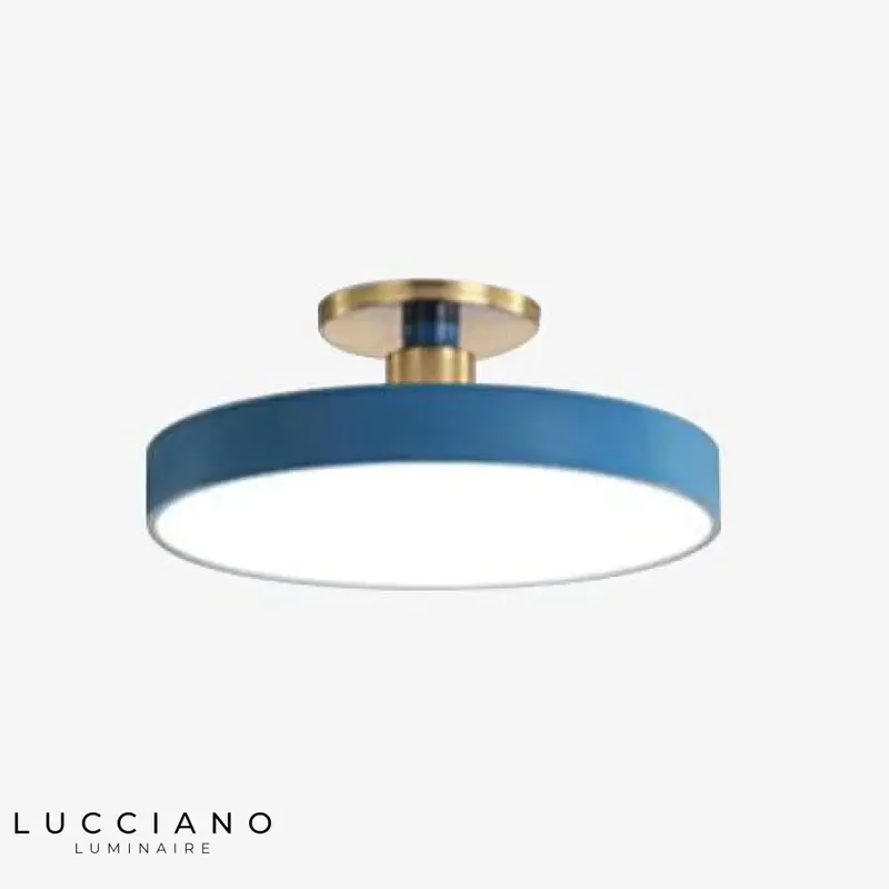 Plafonnier Rond LED avec Support Doré