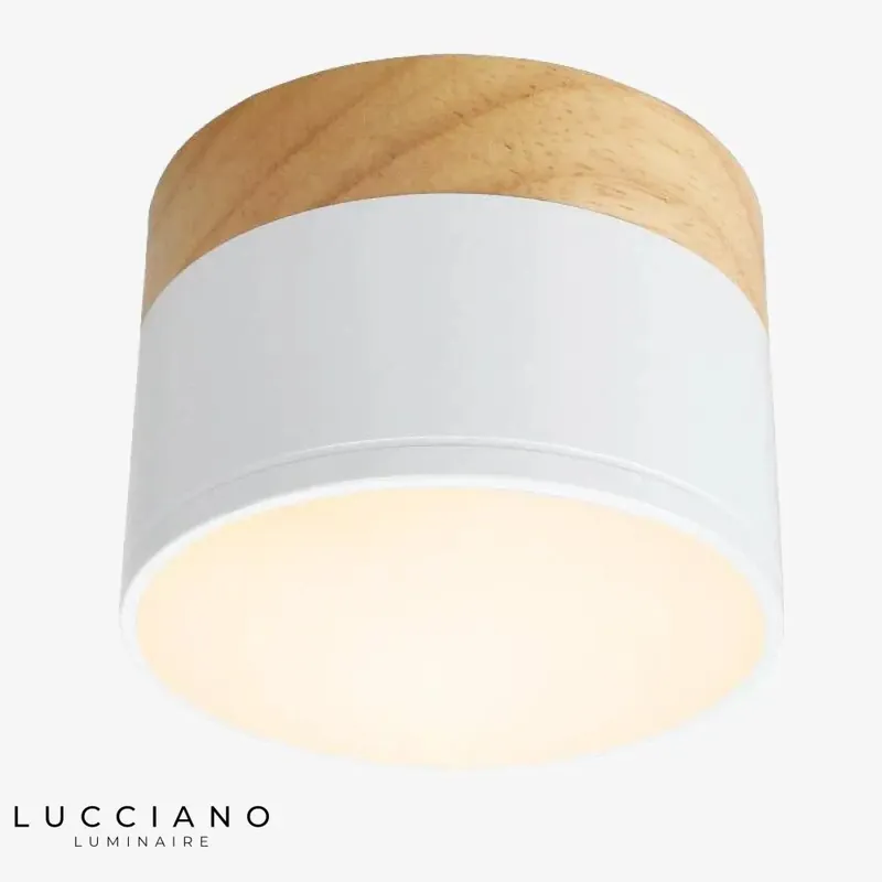 Luminaire LED Rond Base Bois
