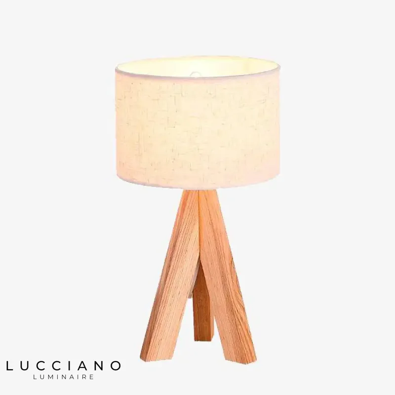 Lampe de chevet tissu bois