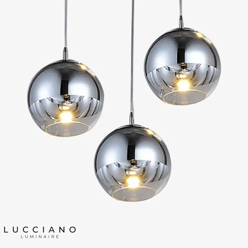 Suspension sphérique chrome verre