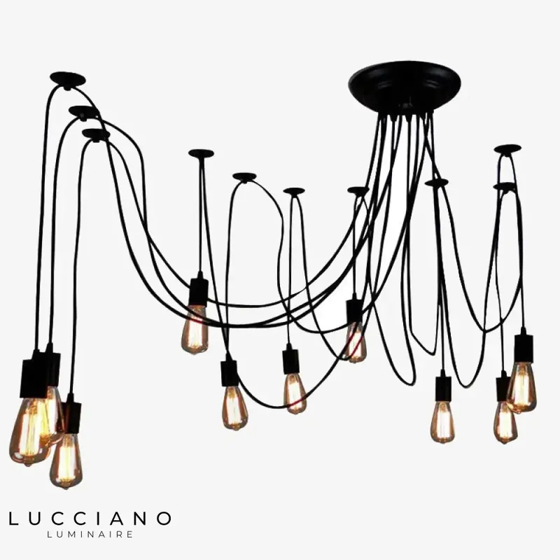 Lustre araignée filaire industriel Spidde