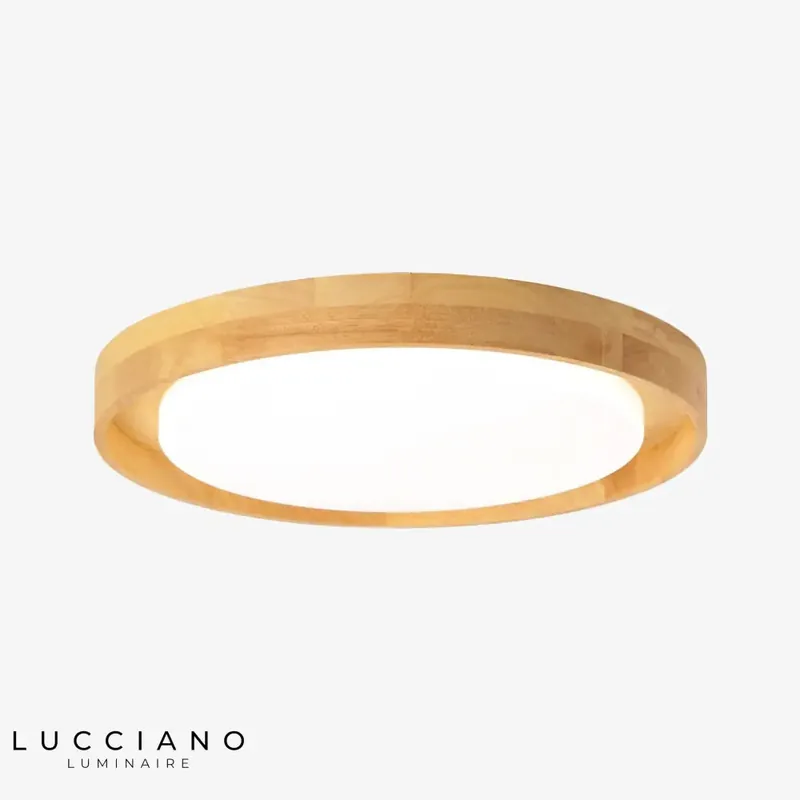 Plafonnier LED rond bois Adartza