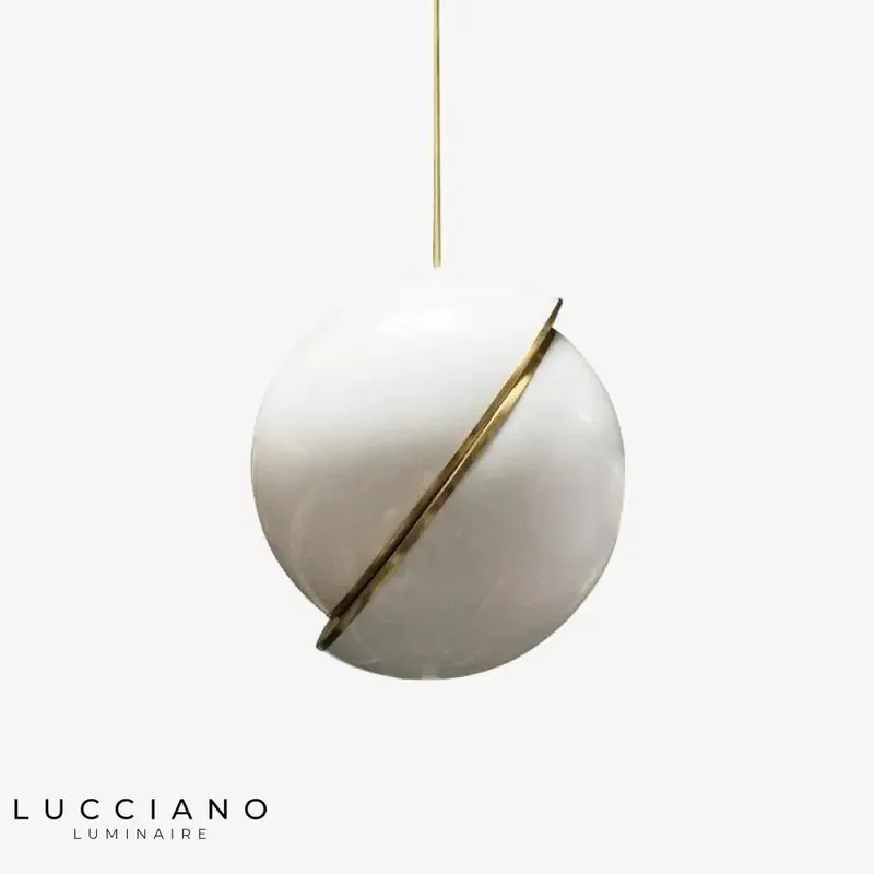Suspension LED métal blanc demi-sphère