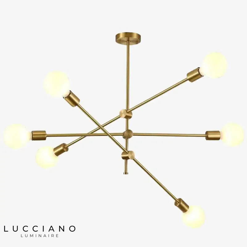 Lustre LED doré en verre design