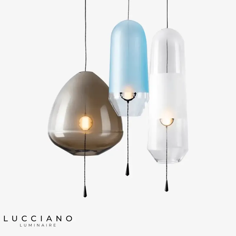 Suspension LED Loft verre coloré design