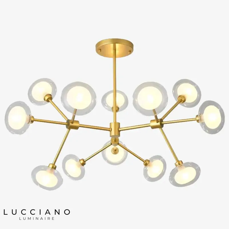 Lustre LED branches verre design