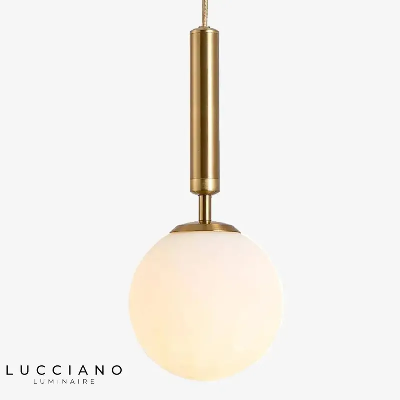 Suspension boule verre LED cylindrique