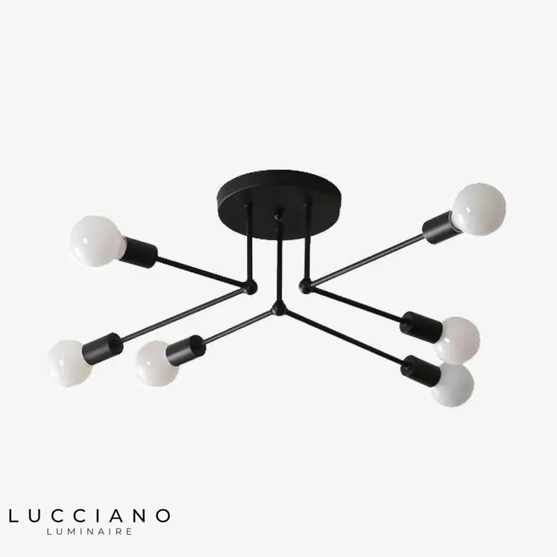 Plafonnier rétro multi-lampes en métal