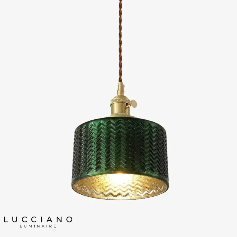 Suspension LED Vert Doré Dena