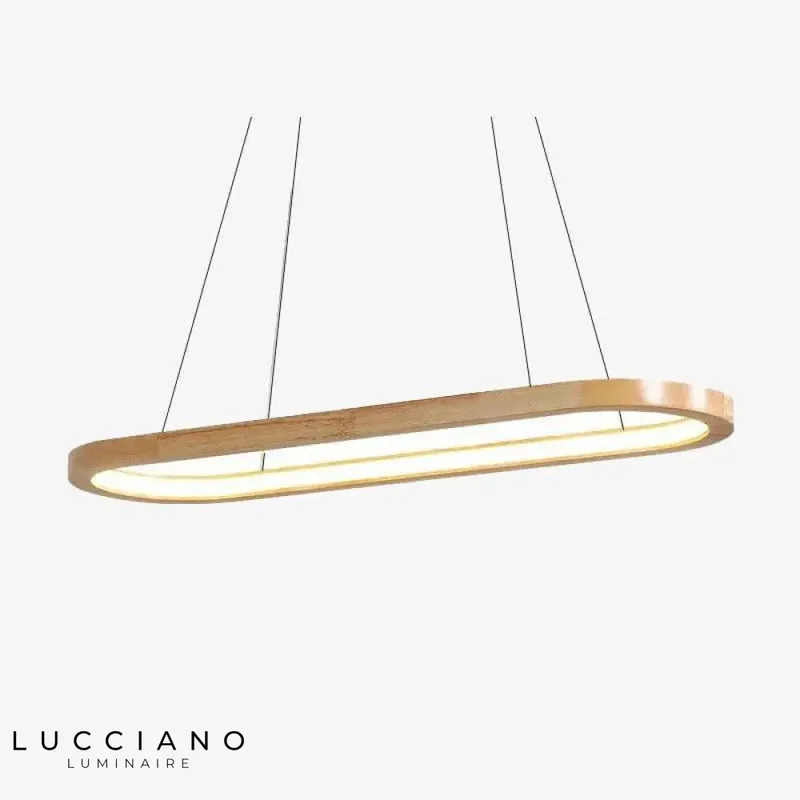 Lustre LED Nordique en Bois